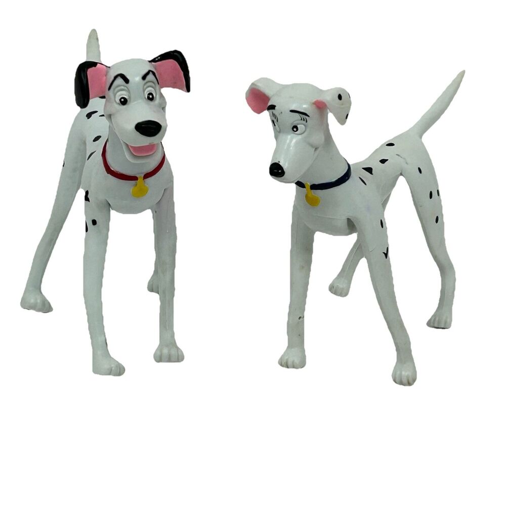 Vintage Disney 101 Dalmatians Pongo & Perdita 5" Bendable Action Figure Toys